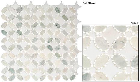 Ming green(oval)+Thassos white(dots)+Thassos white(base)